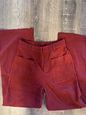 Women’s Straight Leg Pants in Deep Red